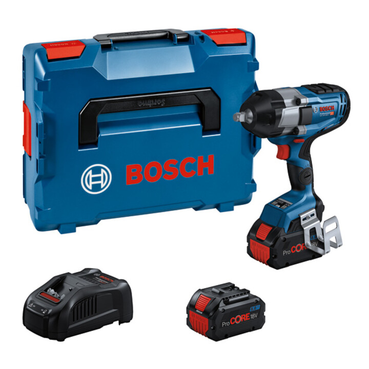 Bosch Akku-Drehschlagschrauber GDS 18V-1000 C:  2x Akku ProCORE18V 8.0Ah in L-BOXX