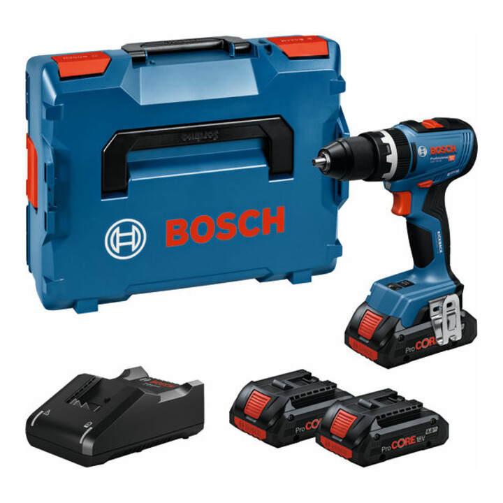 Bosch Akku-Schlagbohrschauber GSB 18V-65 mit 2 x Akku ProCORE18V 4.0Ah