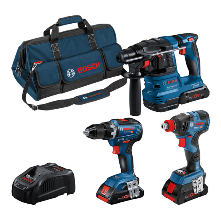 Bosch Combo Kit 3-tlg. 18V: GSR 18V-55/GDX 18V-200/GBH 18V-22