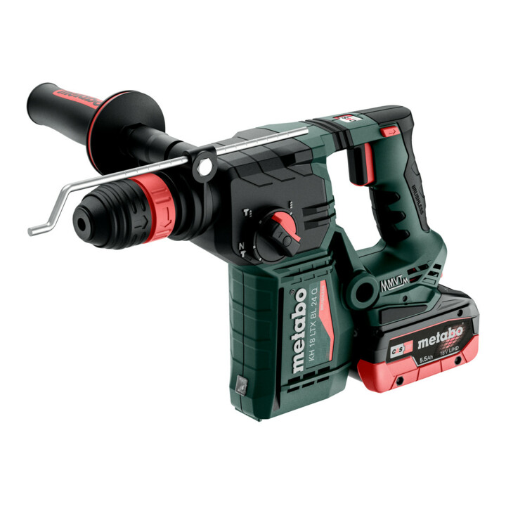 Metabo Akku-Kombihammer KH 18 LTX BL 24 Q mit Metabo-Quick-Wechselfutter; metaBOX 165 L; 18V 2x5.5Ah LiHD + ASC 145